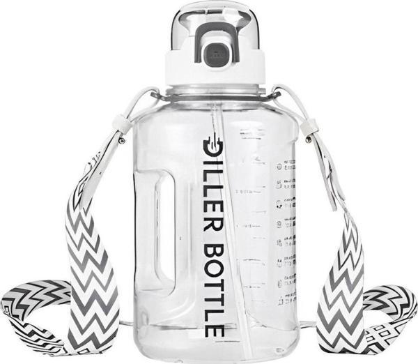 Diller 1700ml Mega Boy Askılı Kulplu Motivasyon Tritan Su Matarası - Image 1