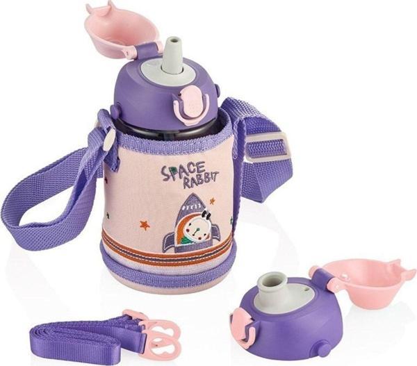 Vagonlife Uzspace 2041 700ml Kılıflı Taşıma Askılı Tritan Çocuk Su Matarası - Image 1