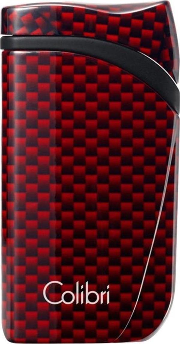 Colibri Falcon 3 Torch Pürmüz Karbon Desenli Kırmızı Puro Çakmağı - Image 1