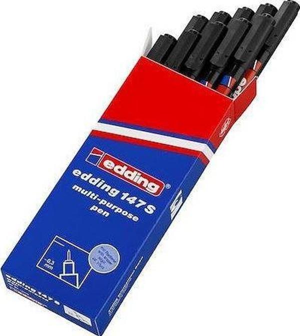 Edding 147 S Kırmızı Asetat Kalemi 10'lu - Image 1