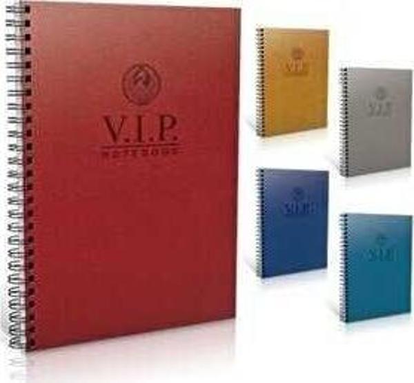 Gıpta Vip Defter Kareli Spiralli Deri Kaplı 140 Yaprak 17x24 cm - Image 1