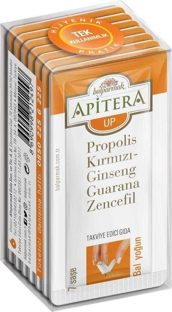 Apitera Up 7 G X 7 Adet (Kırmızı Ginseng, Propolis, Guarana, Zencefil, Bal) - Image 1