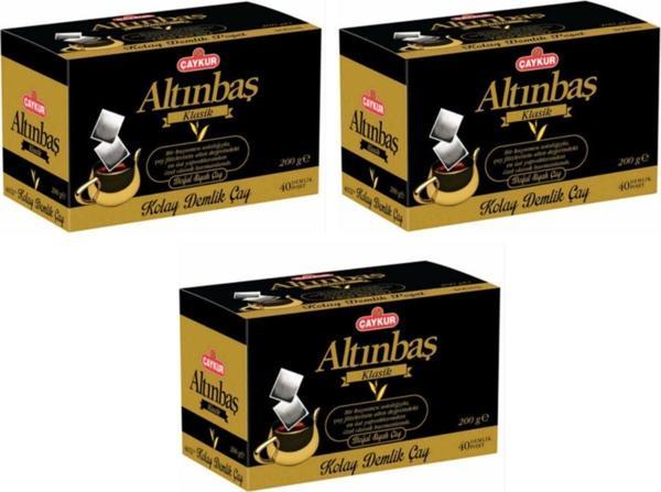 Çaykur Altınbaş Demlik Poşet Çay 200 Gr 40'Lı Paket X 3 - Image 1