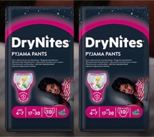 Drynites Kız Gece Emici Külodu 4-7 Yaş 17-30 Kg 10'Lu 2 Paket - Image 1