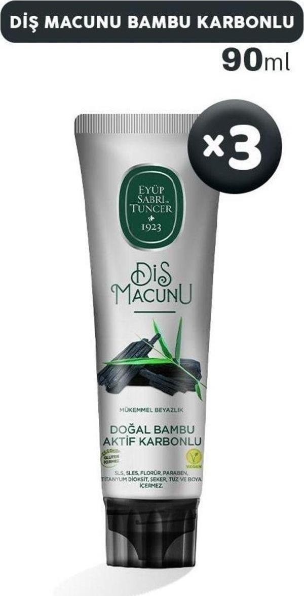 Eyüp Sabri Tuncer Diş Macunu Bambu Karbonlu 90 Ml X 3 - Image 1