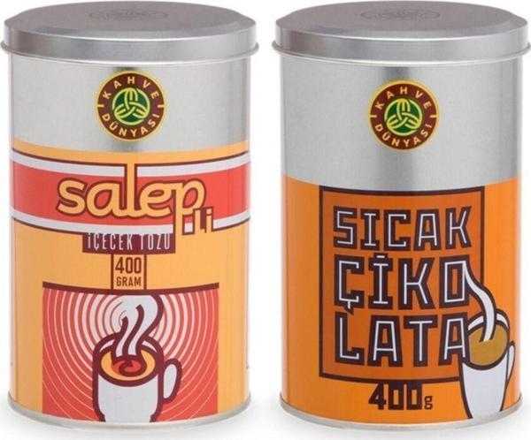 Kahve Dünyası Salep Ve Sıcak Çikolata 400 Gr Ikili Paket - Image 1