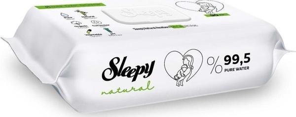 Sleepy Islak Havlu Mendil 90 Yaprak Natural Yenidoğan Plastik Kapaklı Tekli Pk - Image 1
