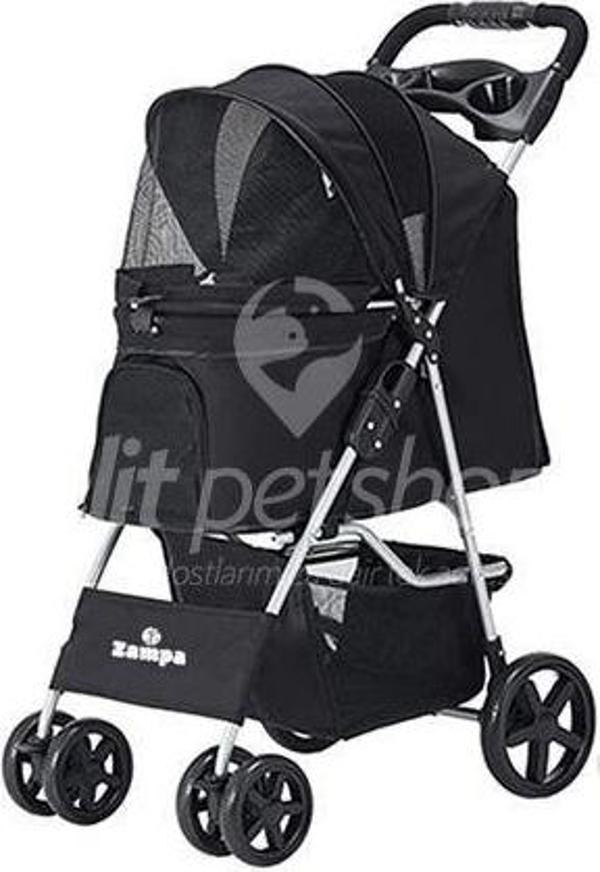 Zampa Favorite Kedi/Köpek Arabası 46x78x99cm Siyah - Image 1