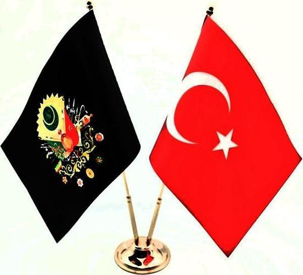 Gold Çiftli Osmanlı-Türk Masa Bayrağı - Image 1
