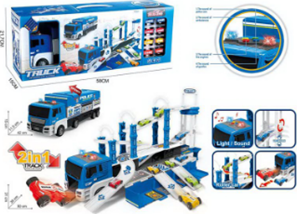 Ctoys 660-S17 Işıklı Müzikli Taşıyıcı Polis Tır Oyuncak - Image 1
