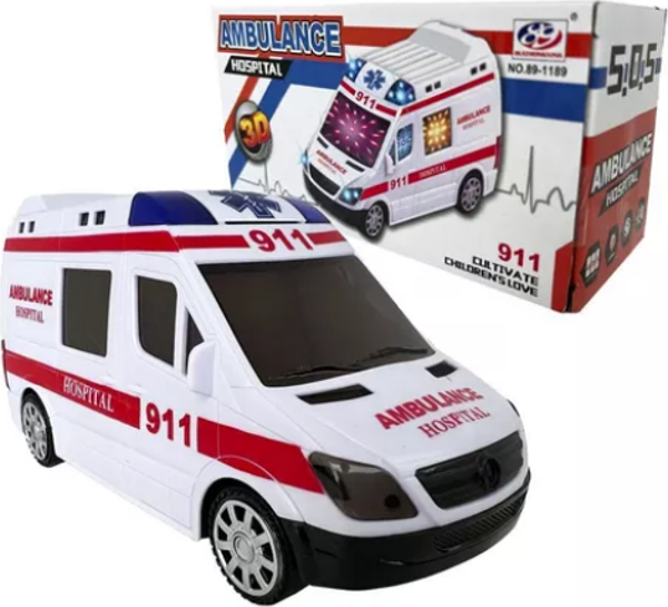 Ctoys Pilli 3D Işıklı Ve Sesli Ambulans 89-1189 - Image 1