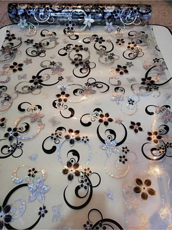ŞEFAF  Masa Örtüsü 100cm X 120cm 1.8mm Pvc Masa Örtüsü Desenli Koruyuc - Image 1