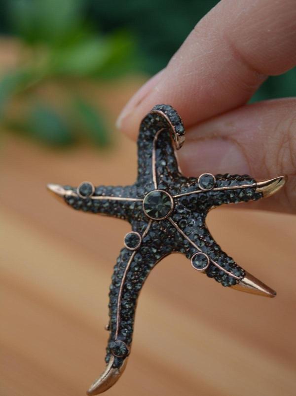 Stoneage Deniz Yıldızı Zirkon Taşlı Bayan Küpe Madeni Bronz Bronz - Image 1