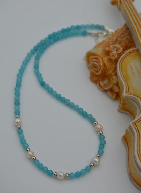 Stoneage Jade Ve Incili Bayan Doğal Taş Kolye Karışık - Image 1