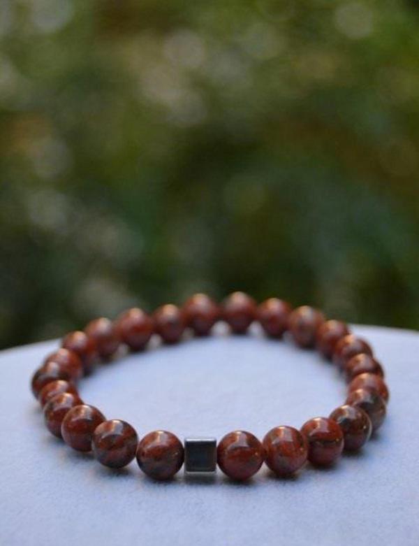 Stoneage Jasper Unisex Bileklik Kahverengi - Image 1