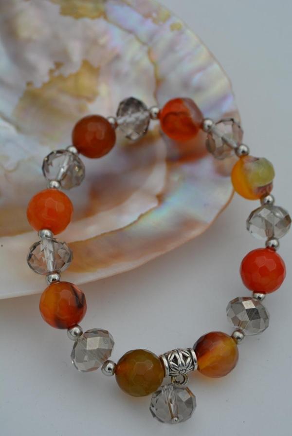 Stoneage Jewellery Akik Taşlı Ve Çek Kristali Bileklik Karışık - Image 1