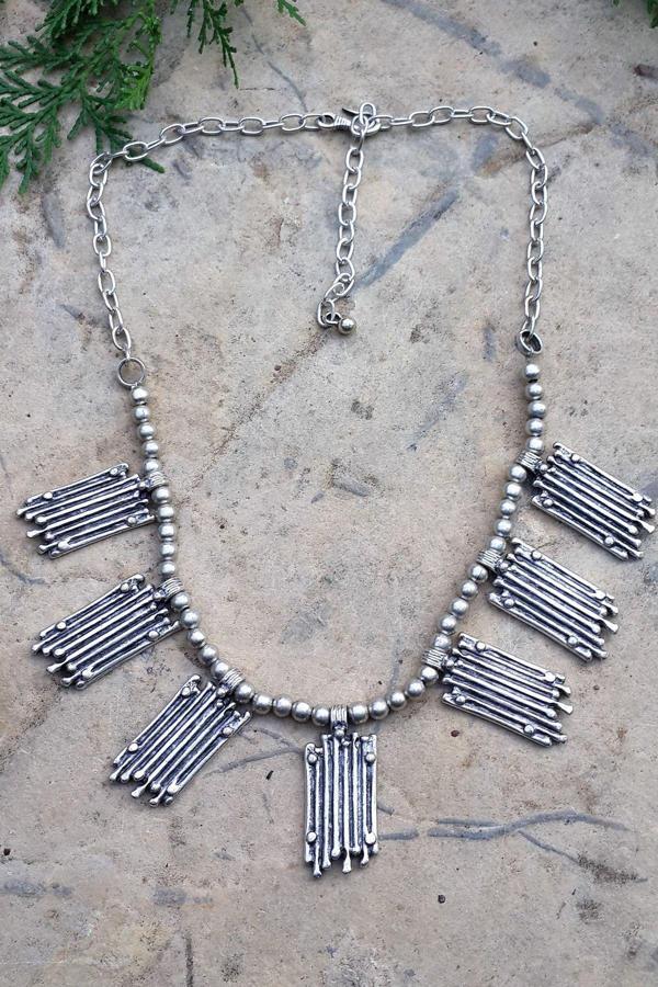 Stoneage Jewellery Bayan Bohem Kolye Metal Gri - Image 1
