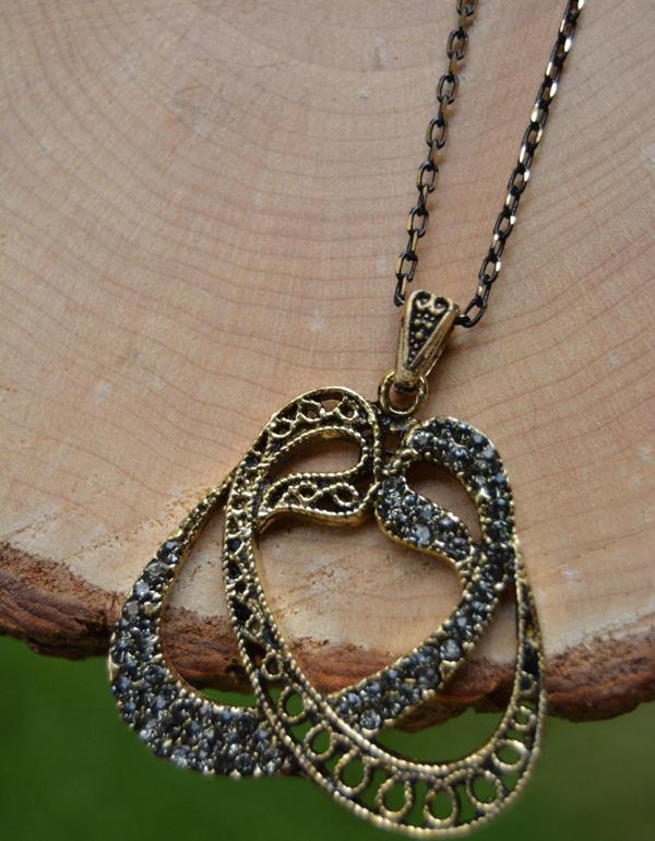 Stoneage Jewellery Çift Vav Kadın Kolye Kristal Şeffaf - Image 1