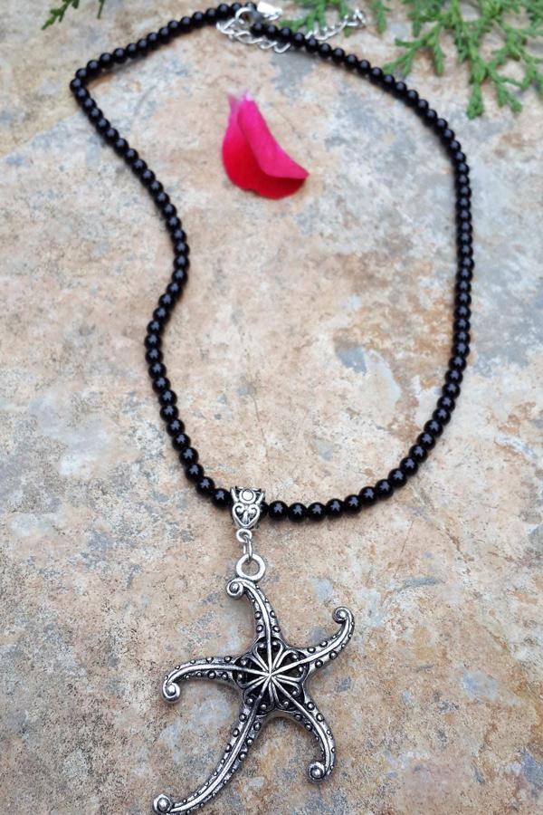 Stoneage Jewellery Deniz Yıldızı Bayan Kolye Siyah - Image 1