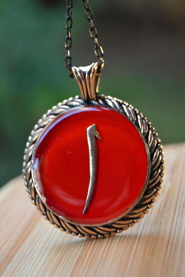 Stoneage Jewellery Elif Figürlü Bayan Otantik Kolye Kırmızı - Image 1
