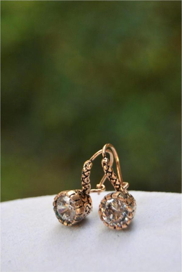 Stoneage Jewellery Elmas  Görünümlü Bayan Küpe Kristal - Image 1