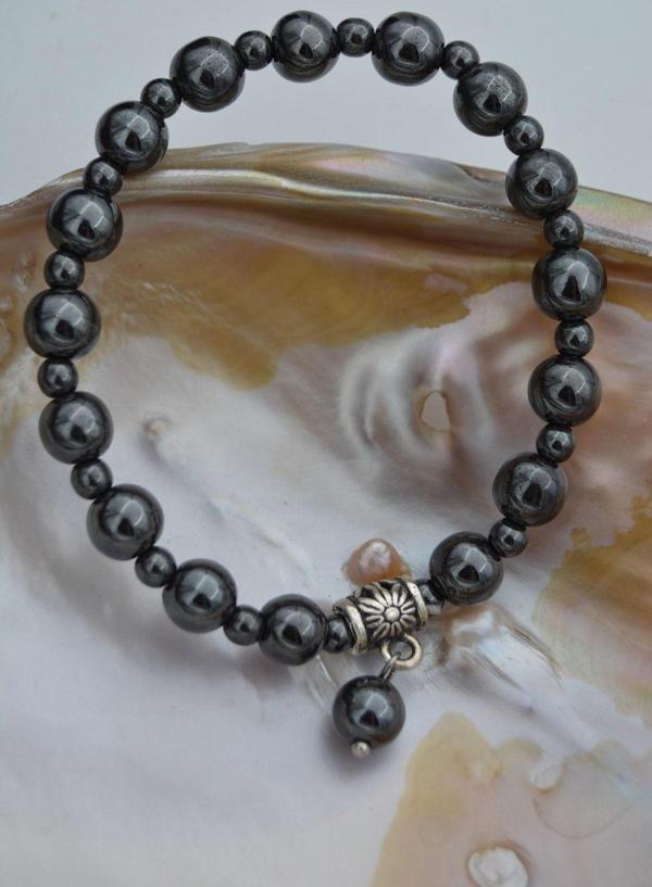 Stoneage Jewellery Hematit Doğal Taşlı Unisex Bileklik Gri - Image 1