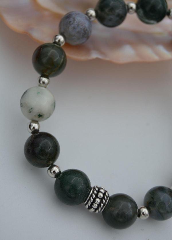 Stoneage Jewellery Hint Akiği Unisex Doğal Taşlı Bileklik Gri - Image 1