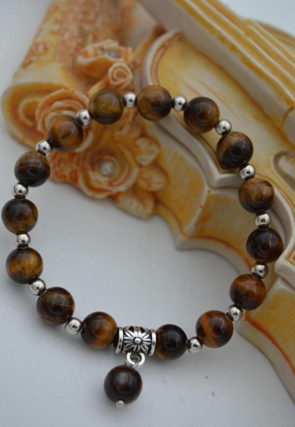 Stoneage Jewellery Kaplan Gözü Doğal Taşlı Bileklik Kahve - Image 1