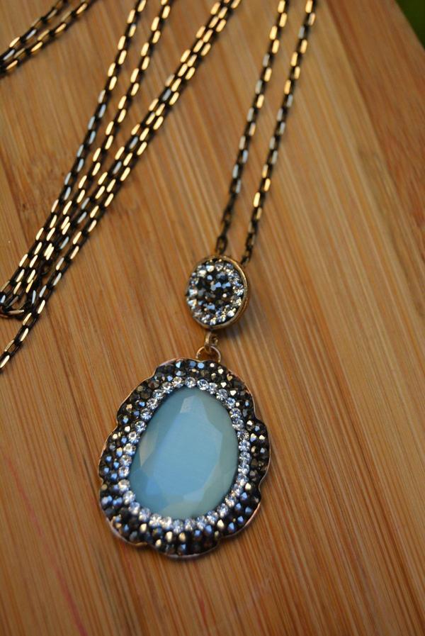 Stoneage Jewellery Kedi Gözü Bebek Mavisi Kadın Kolye Gri - Image 1