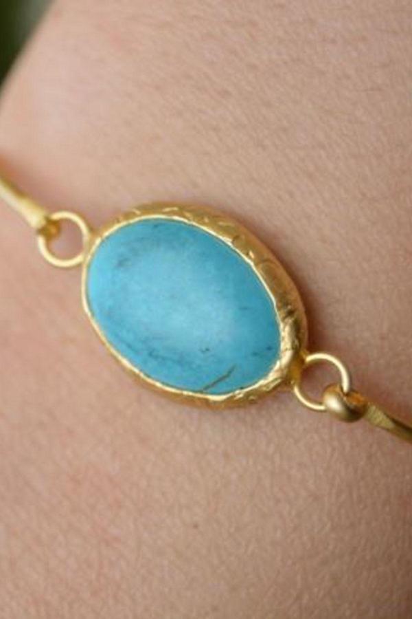 Stoneage Jewellery Turkuaz Taşlı Bileklik Turkuaz Mavi - Image 1
