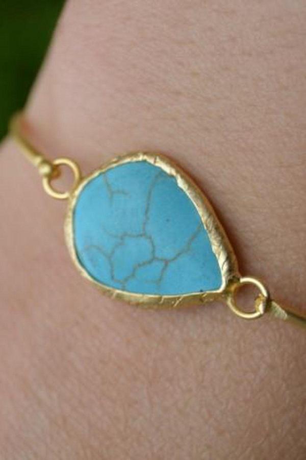 Stoneage Jewellery Turkuaz Taşlı Bileklik Turkuaz Mavi - Image 1
