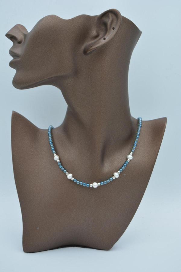 Stoneage Kristal Ve Gerçek Incili Bayan Kolye Doğal Taş Karışık - Image 1