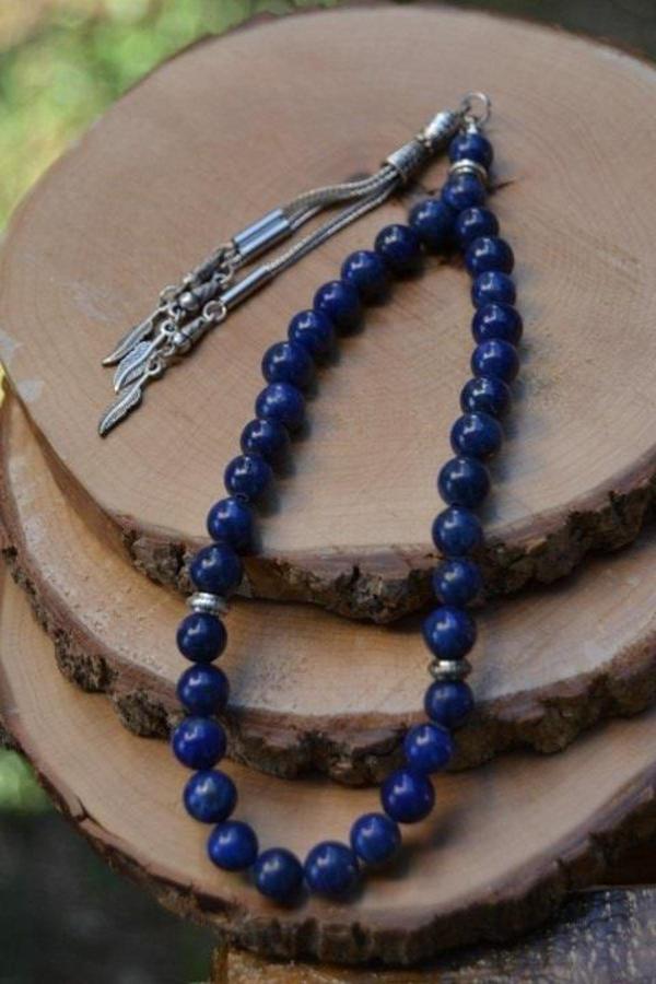 Stoneage Lapis Lazuli Aktif Doğal Taş Tesbih Lacivert Mavi - Image 1