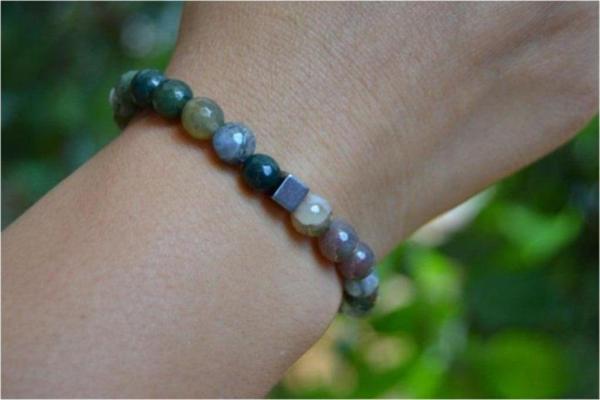 Stoneage Unisex Yeşil Jewellery Hint Akiği Bileklik Yeşil - Image 1