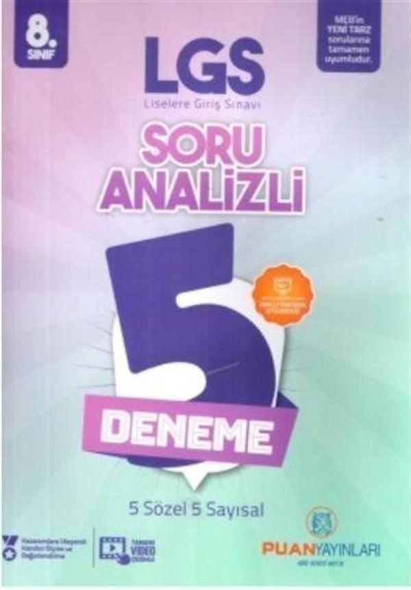 8. Sınıf LGS Soru Analizli 5 Deneme - Puan Akademi Yayınları - Image 1