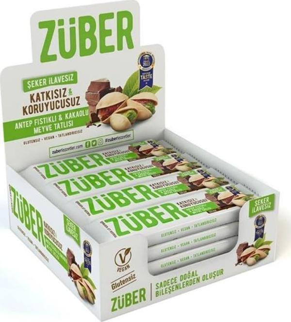 Züber Antep Fıstıklı ve Kakaolu Meyve Tatlısı - 12 Adet x 40Gr - Image 1