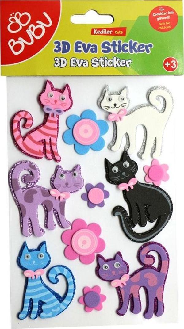 Bu-Bu 3D Eva Sticker Karışık Hayvanlar Bubu-Sts040 - Image 1