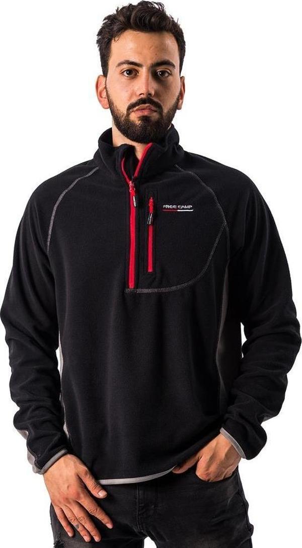FreeCamp Man Half Zipper Fleece Polar-SİYAH - Image 1