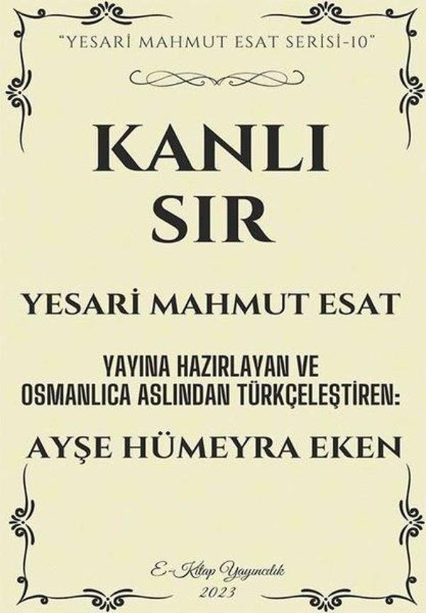 E Kitap Yayıncılık Kanlı Sır - E Kitap Yayıncılık - Image 1