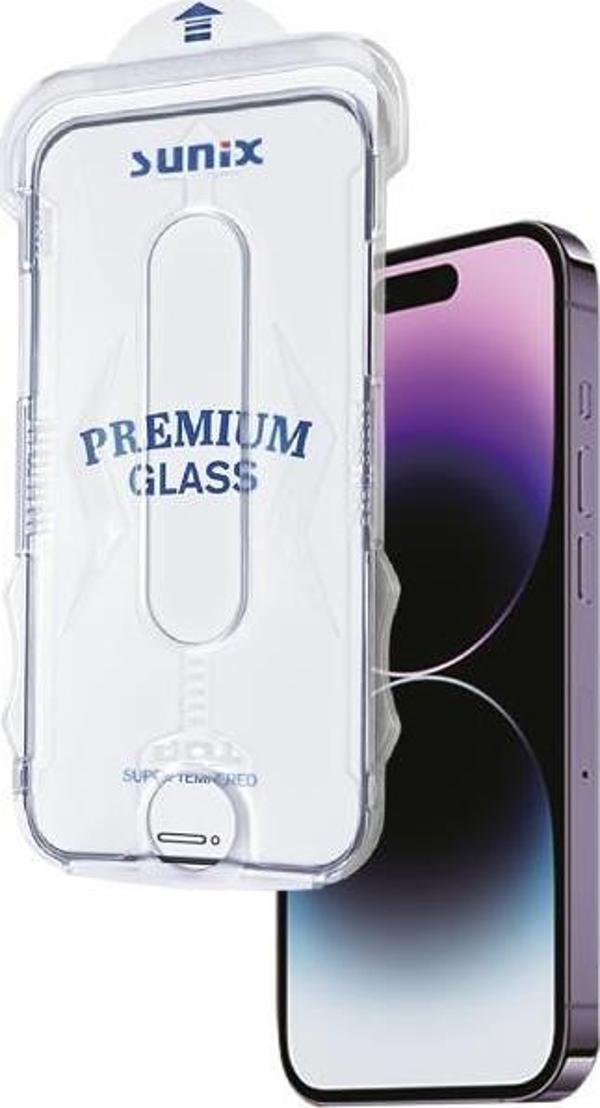 Sunix Iphone 14 Pro Max İle Uyumlu Kolay Uygulama Aparatlı Premium Ekran Koruyucu Cam - Image 1