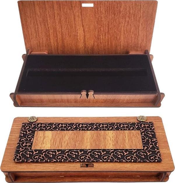 Ahşap Deri Kalem Kutusu Süngerli - Image 1