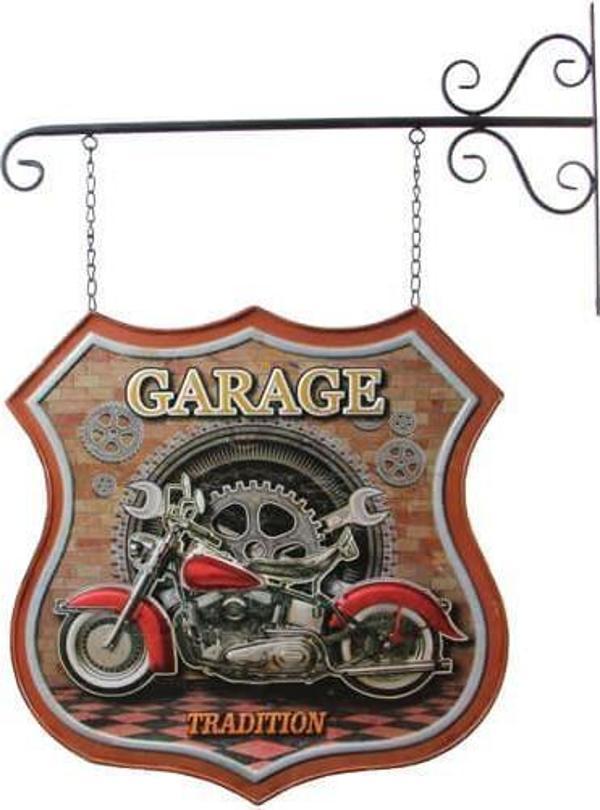 Dekoratif Çift Yönlü Motor Temalı Ferforje Askı Hediyelik - Image 1