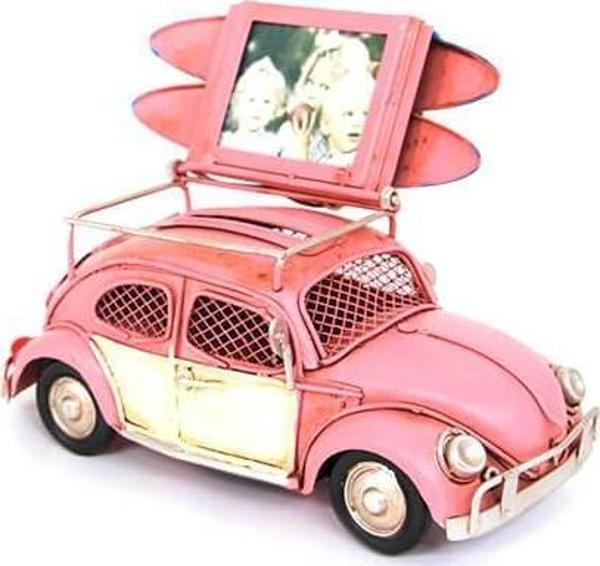 Dekoratif Metal Araba Çerçeveli ve Kumbaralı Biblo Hediyelik - Image 1