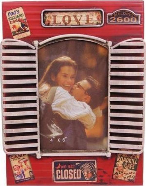 Dekoratif Metal Çerçeve Panjur Temalı Vintage Hediyelik - Image 1