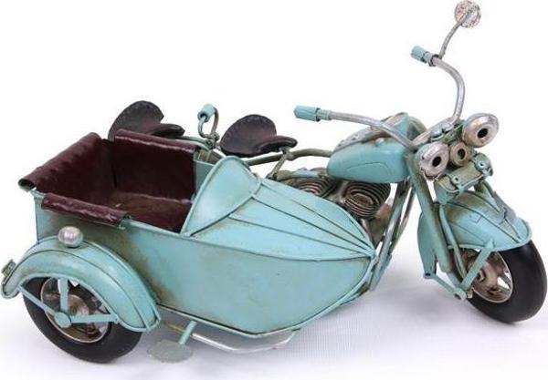 Dekoratif Metal Motosiklet Sepetli Vintage Dekoratif Hediyelik - Image 1