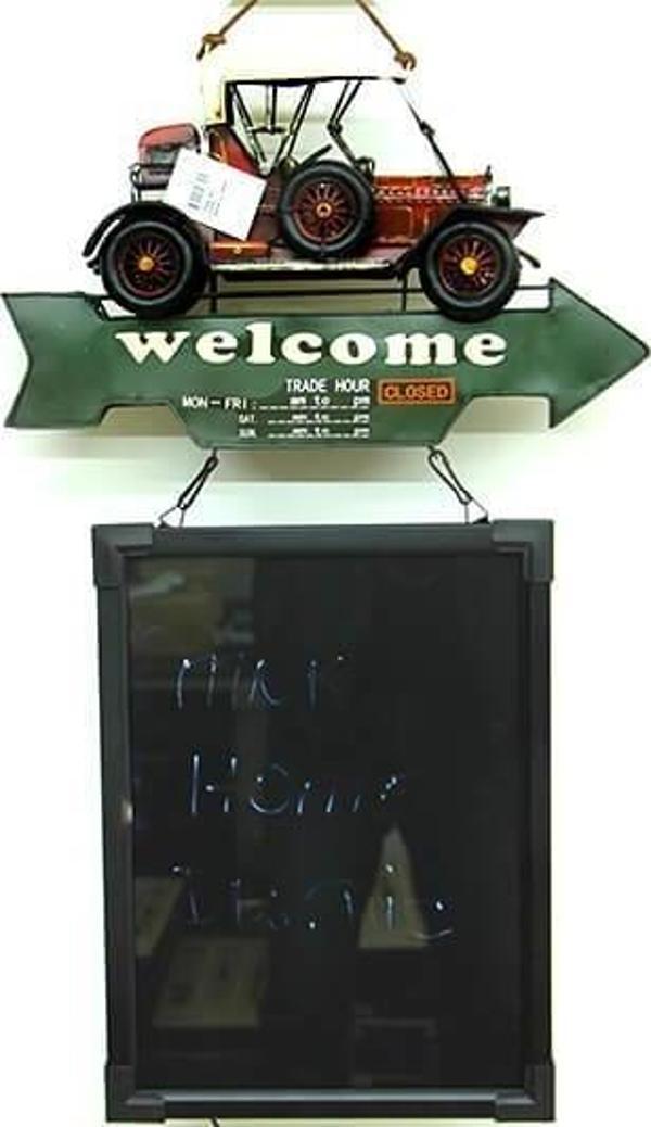 Dekoratif Metal Yazı Tahtası Tabela Okul Tahtası Led Işıklı - Image 1