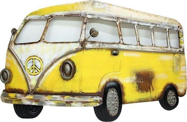 Minibüs Pano Sarı Vintage Dekoratif Ev Ofis Hediyelik - Image 1