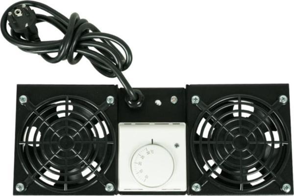 2li Rack Kabin Fan Modülü Termostatlı Duvar Tipi Siyah 2 Yıl Üretici Garantili - Image 1