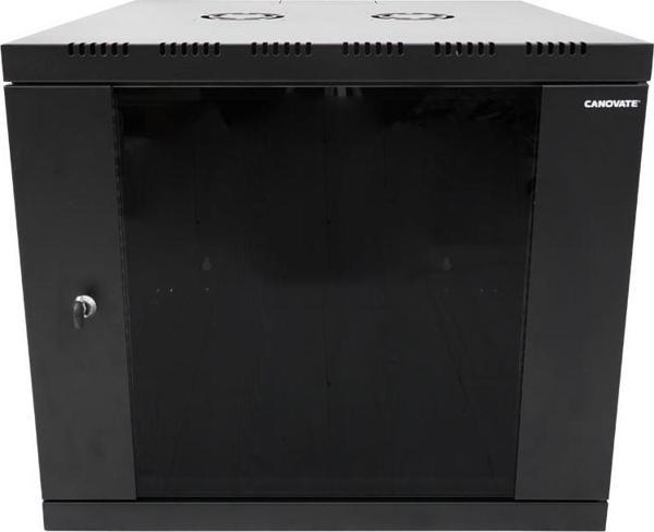 9U 540x550 mm Eko Serisi Yan Panelli Tek Gövdeli Duvar Tipi Kabinet Siyah 2 Yıl Üretici Garantili - Image 1