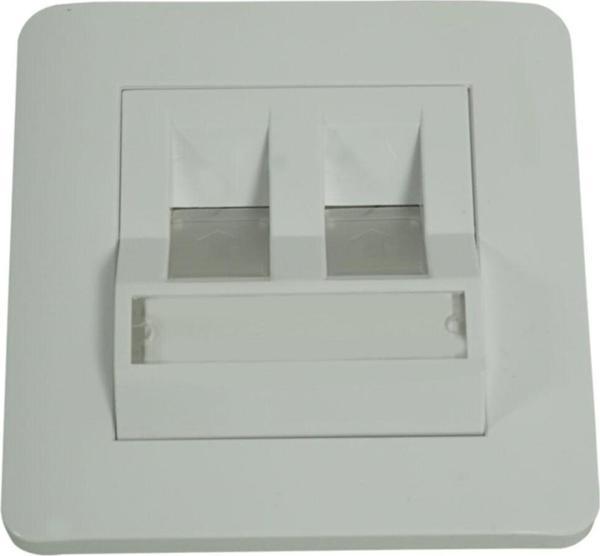 Faceplate 2 Port 86x86 Fildişi Renkli Açılı Data Prizi 2'li Priz 2 Yıl Garantili 25 Adet - Image 1